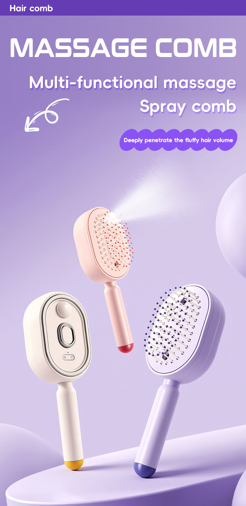 YUECUI | Spray Massage Hair Comb - 603