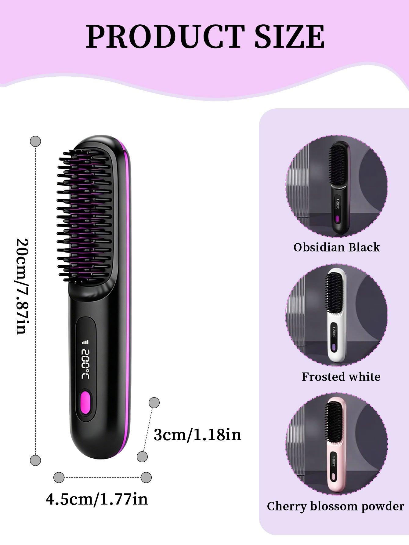 Wireless straightening brush