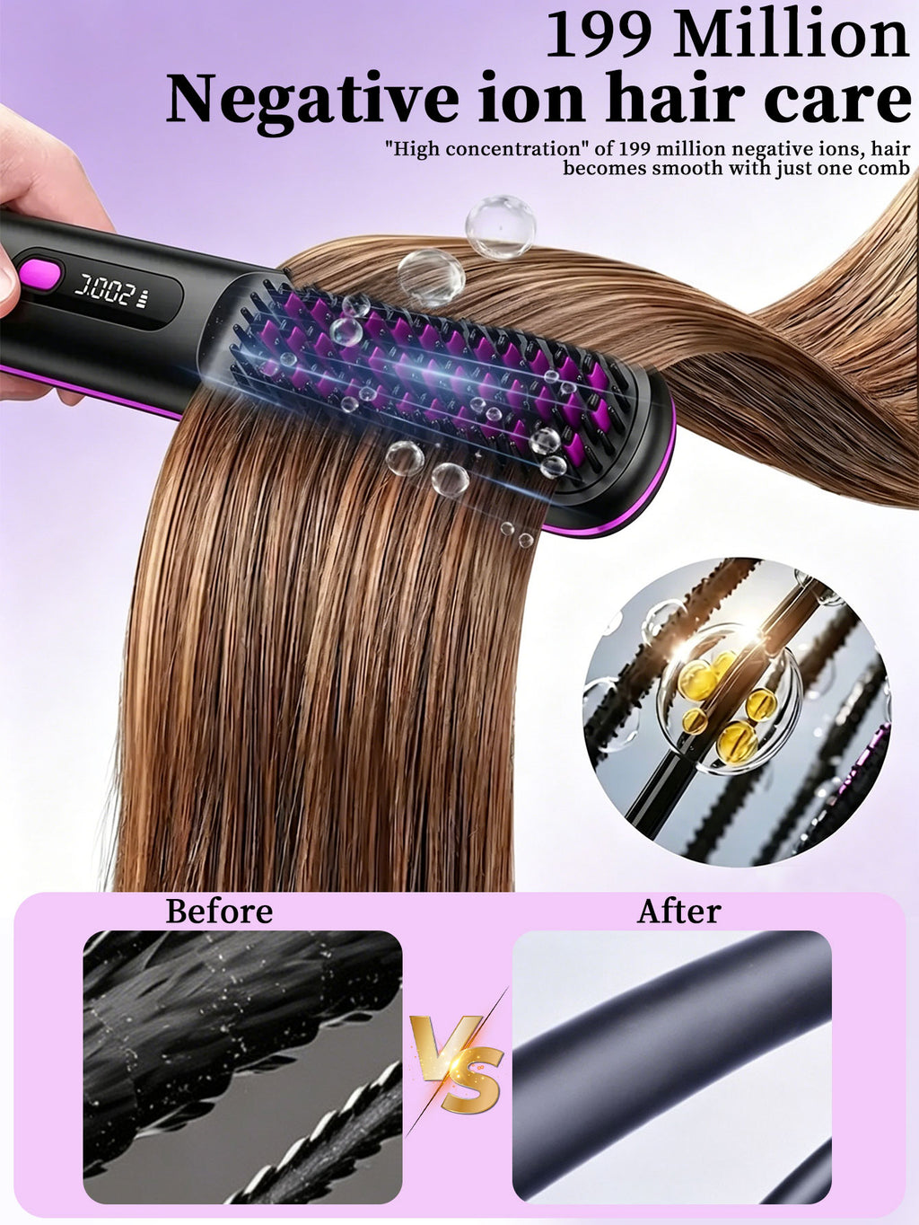 Wireless straightening brush