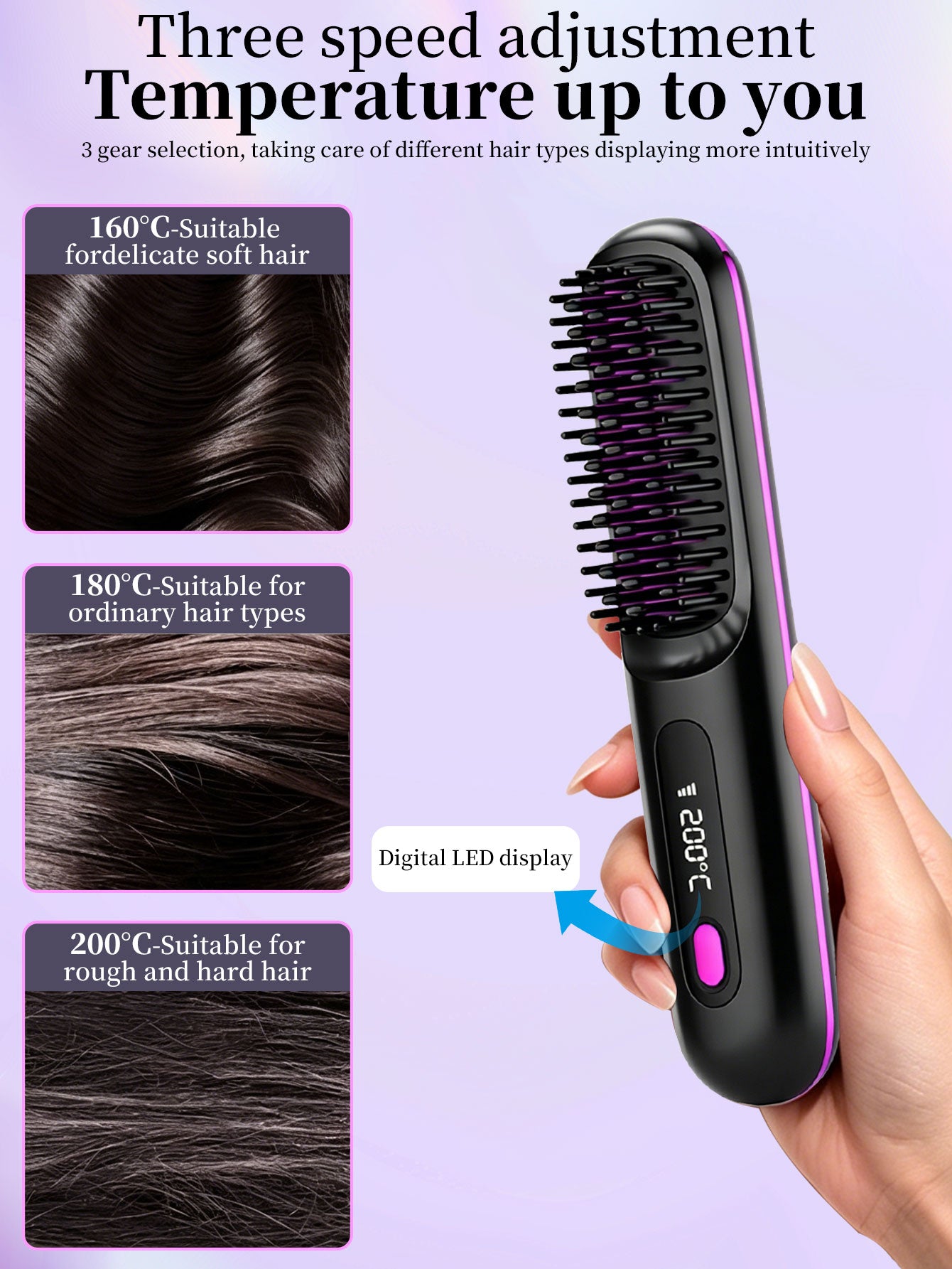 Wireless straightening brush