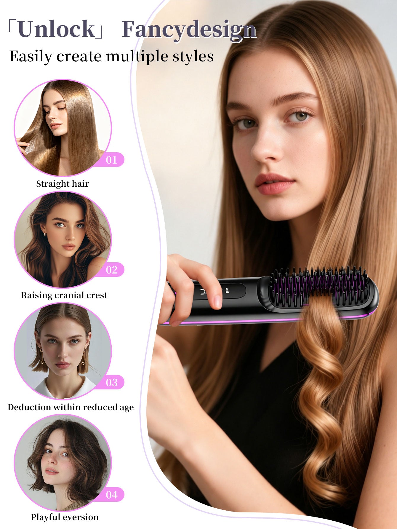 Wireless straightening brush