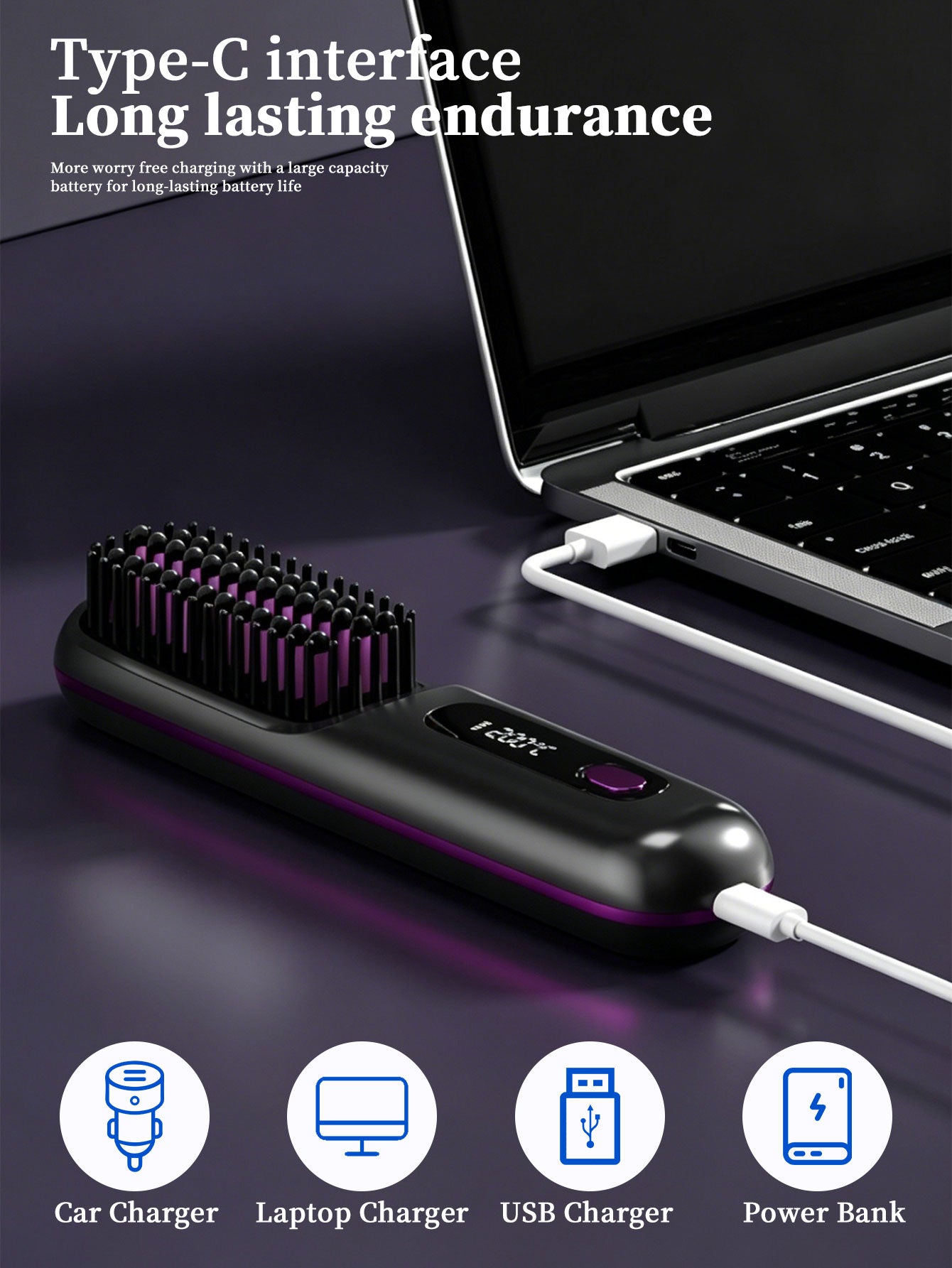 Wireless straightening brush