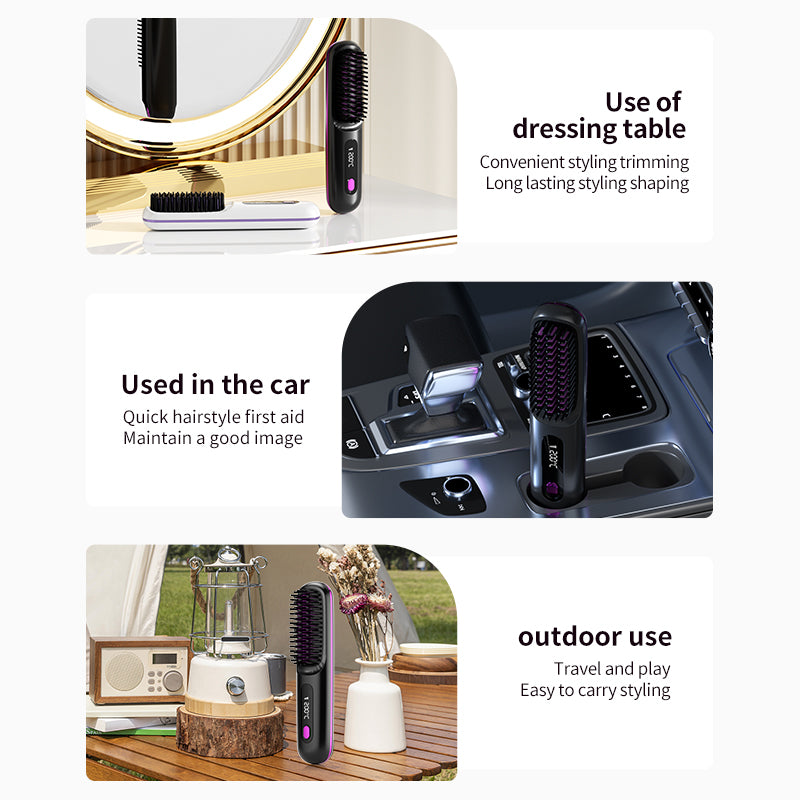 Wireless straightening brush