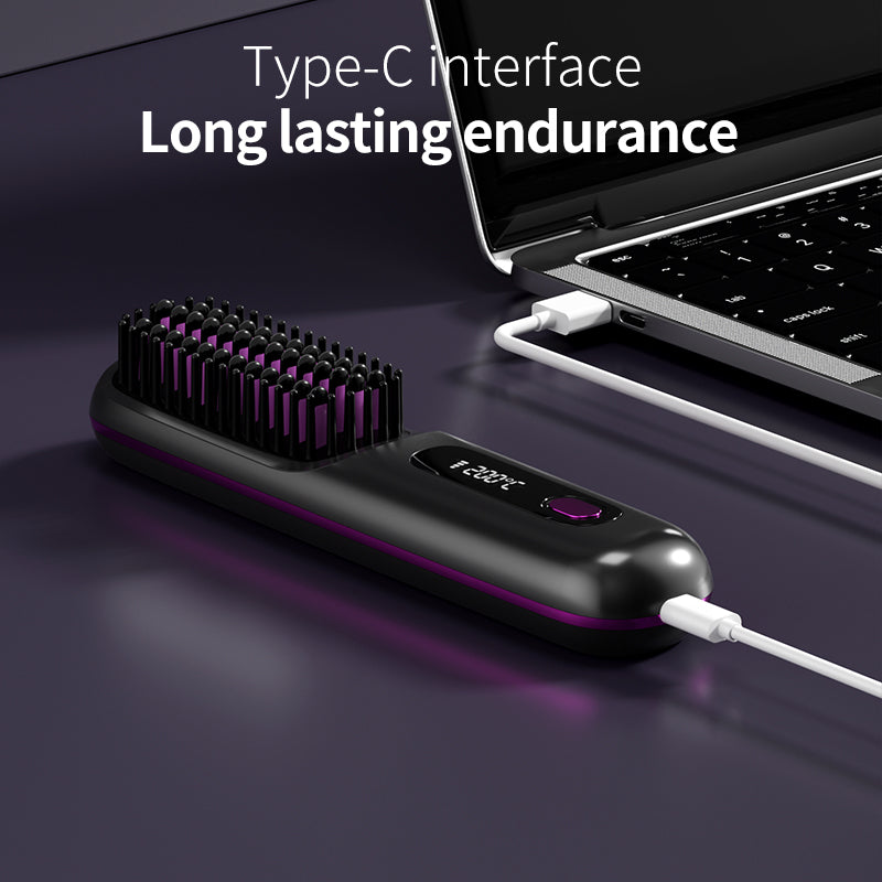 Wireless straightening brush