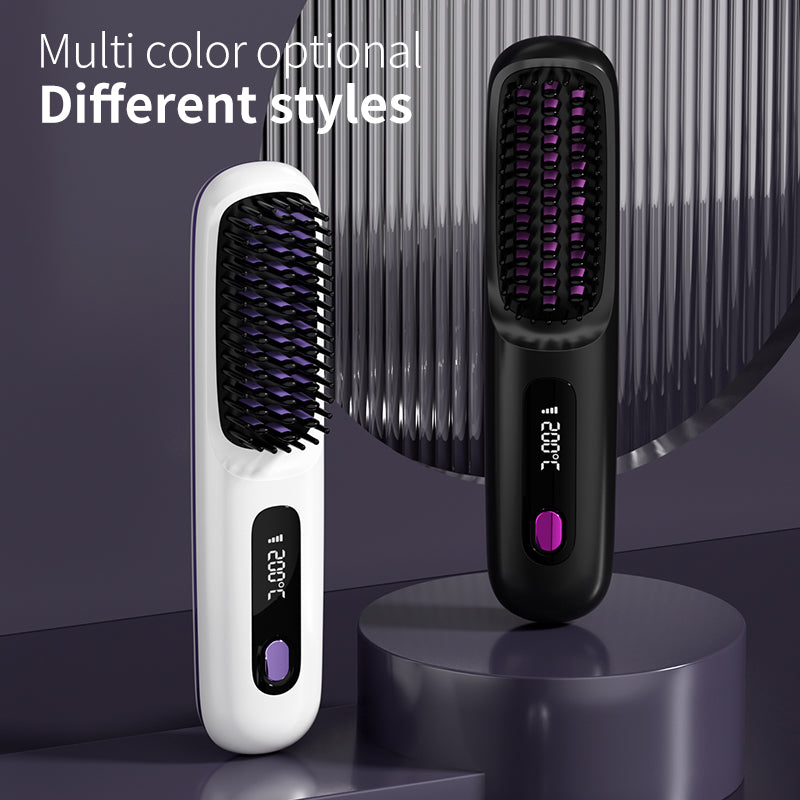 Wireless straightening brush