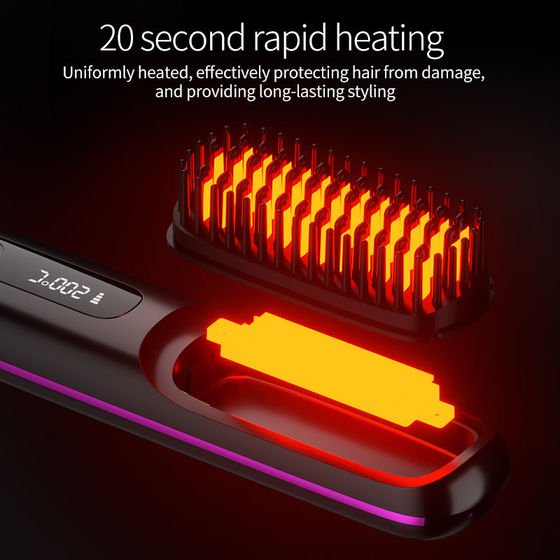 Wireless straightening brush