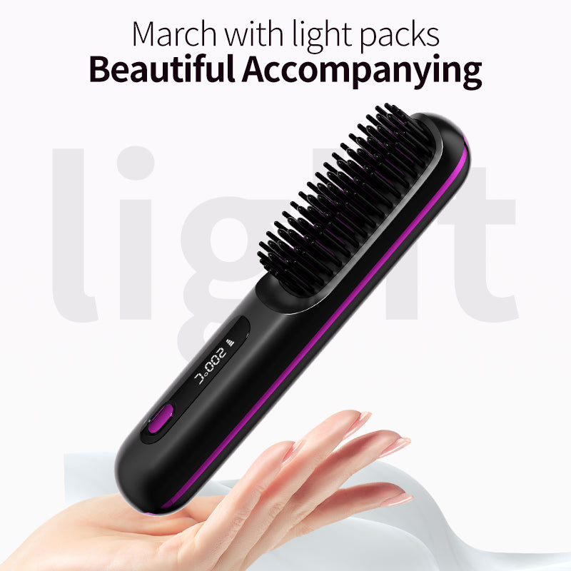Wireless straightening brush