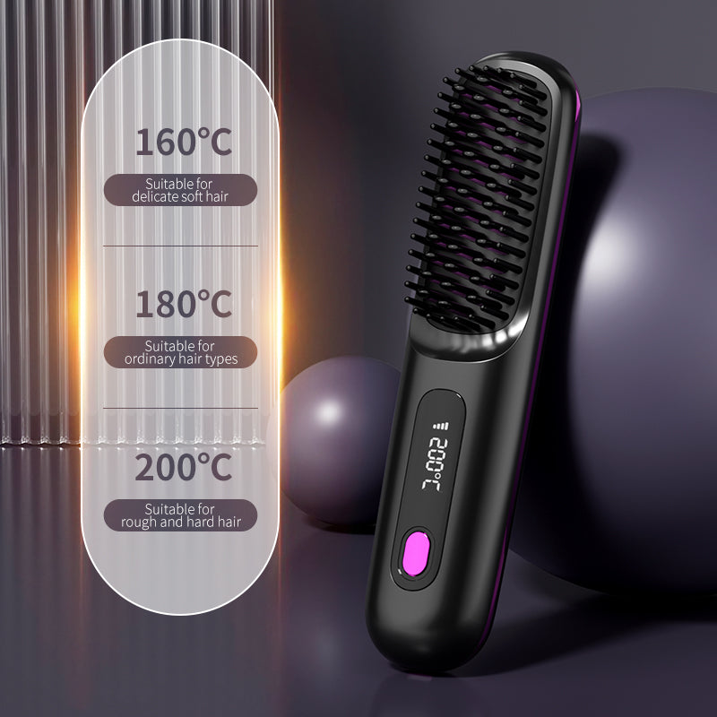 Wireless straightening brush